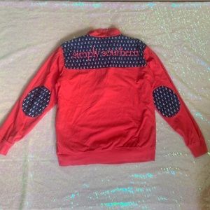 Simply Southern quarter zip jacket. Red blue white w/ anchor women’s medium